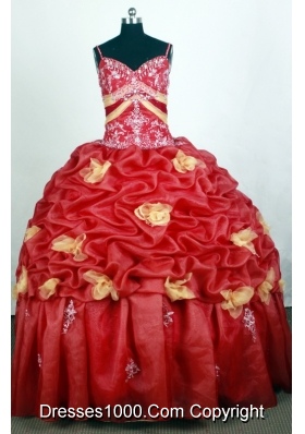 Beautiful Ball Gown Straps Floor-length Red Quinceanera Dress