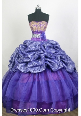 Modest Ball Gown Strapless Floor-length Quinceanera Dress