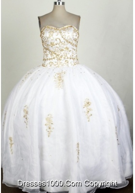 Popular Ball Gown Sweetheart Floor-length White Quinceanera Dress