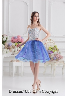 Sweetheart Medium Slate Blue A-line Prom Dress with Beading