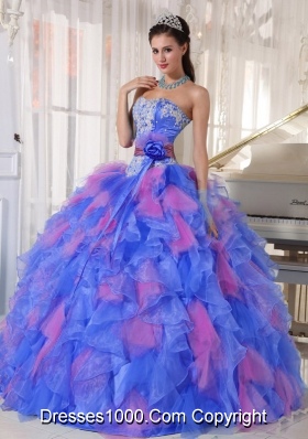 Popular Sweetheart Sweet Sixteen Dress with Appliques and Ruffles