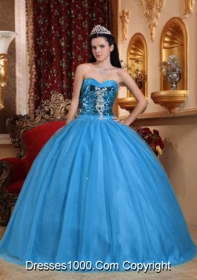 Popular Ball Gown Sweetheart Quinceanera Dress with Tulle Beading