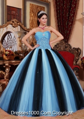 Multi-colored Ball Gown Sweetheart Quinceanera Dress with  Tulle Beading