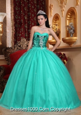 Popular Ball Gown Sweetheart Quinceanera Dress with Tulle Beading