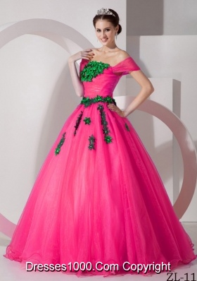 Modest Princess Off The Shoulder Quinceanera Dresses with Organza Appliques