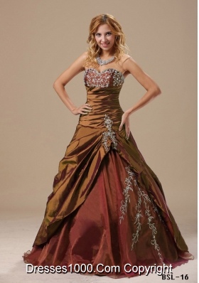 Beautiful Sweetheart Quinceanera Dresses with Appliques and Ruching Bodice For 2014