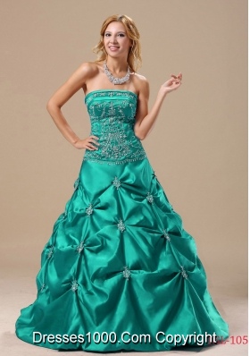 Pick-ups Princess Turquoise Sweet Sixteen Dresses with Embroidery