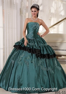 Puffy Strapless Turquoise Quinceanera Gown Dress with Beading