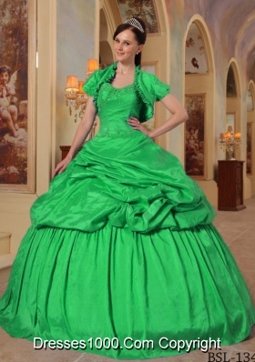 Sweetheart Taffeta Beading Sweet 15 Dresses with Pick-ups
