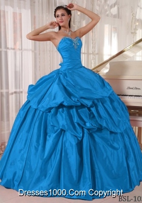 Cheap Ball Gown Sweetheart Floor-length Beading Quinceanera Gowns
