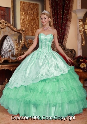 Elegant Sweetheart Quinceanera Dresses with Embroidery and Layers