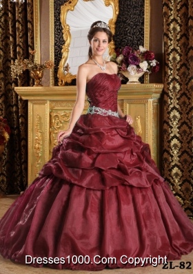 Embroidery and Pick-ups Sweep Train Quinceanera Dress Custom Made