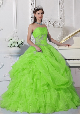 Beautiful Ball Gown Strapless Beading 2014 Quinceanera Dresses