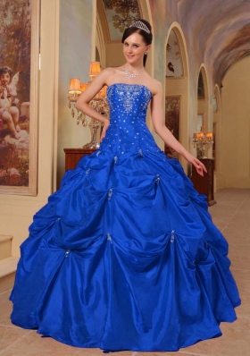 Exquisite Strapless Beading and Embroidery Quinceanera Dress for 2014