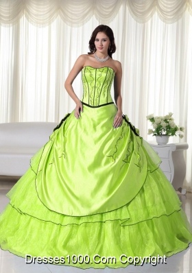 Discount Strapless Quinceanera Gown Dresses with Flowers