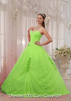 Elegant Princess Sweetheart Quinceneara Dresses with Flowers