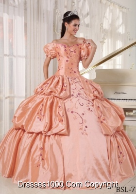 Off The Shoulder Quinceanera Dresses Gowns with Embroidery and Pick-ups