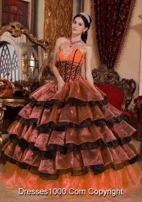Pretty Sweetheart Quinceanera Dresses with Organza Layers and Appliques