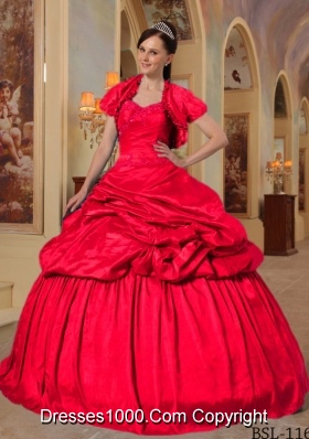 2014 Inexpensive Puffy Sweetheart Beading Quinceanera Dress