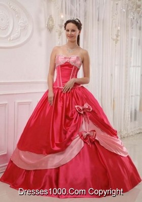 2014 Elegant Puffy Sweetheart Appliques and Beading Quinceanera Dress with Bow