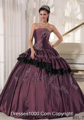 2014 New Style Puffy Strapless Beading Quinceanera Dresses with Appliques