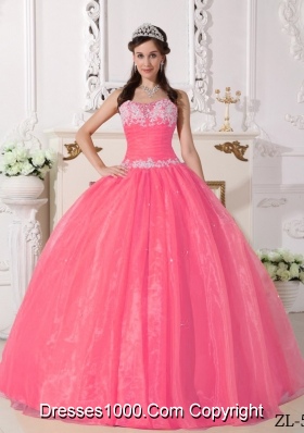 New Style Strapless Organza Quinceanera Gown with Appliques