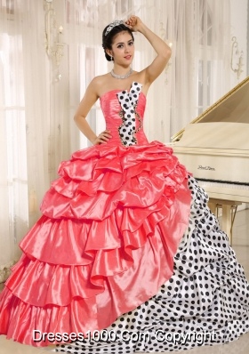 Popular Multi-color Pick-ups Strapless 2014 Quinceanera Dress