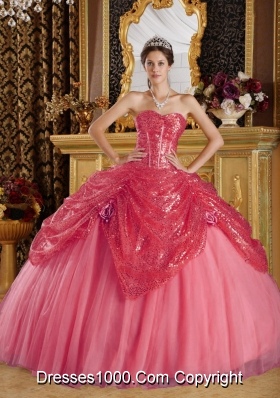 Lovely Puffy Sweetheart Sequines 2014 Quinceanera Dresses