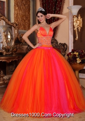 The Super Hot Puffy V-neck 2014 Beading Quinceanera Dresses