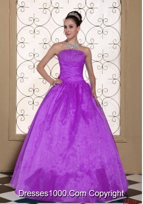 2014 Lovely Strapless Quinceanera Dress With Beaded Decorate Bust