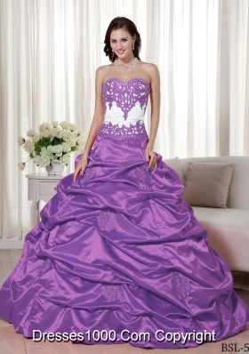 A-line Sweetheart Appliques and Pick-ups 2014 Dresses For a Quince