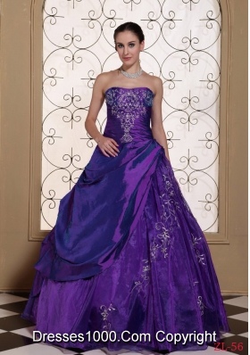 Spring A-line Appliques and Ruching Quinceanera Dress for Girl