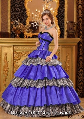 Popular Princess Sweetheart Taffeta Ruffles Purple Quinceanera Dresses