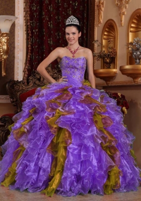 Exclusive Ball Gown Sweetheart Beading Ruffles Quinceanera Dress