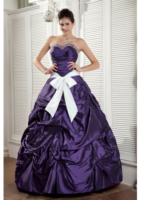 Purple Ball Gown Sweetheart Sash Sweet Sixteen Quinceanera Dresses