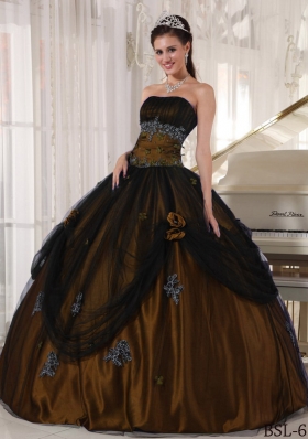 Olive Green Strapless Tulle and Taffeta Quinceanera Dresses with Beading