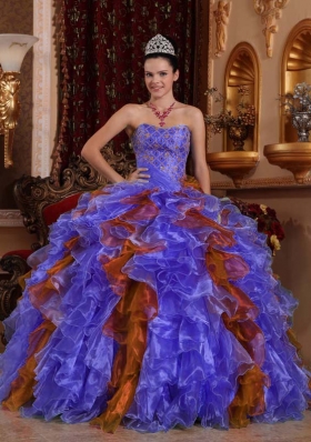 2014 Exclusive Puffy Sweetheart Ruffles and Beading Quinceanera Dresses