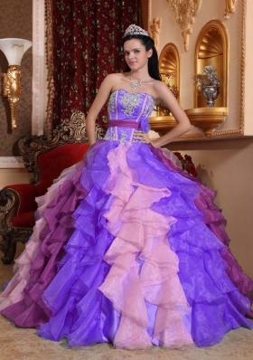 2014 Multi-color Beading and Appliques Quinceanera Dresses with Sweetheart