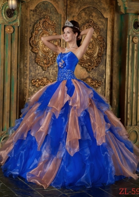Beautiful Puffy Strapless Beading and Ruffles Quinceanera Dresses for 2014
