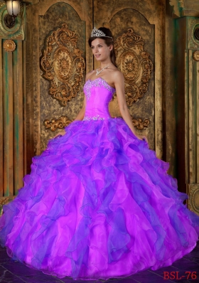 Princess Sweetheart Appliques and Ruffles 2014 Quinceanera Dresses