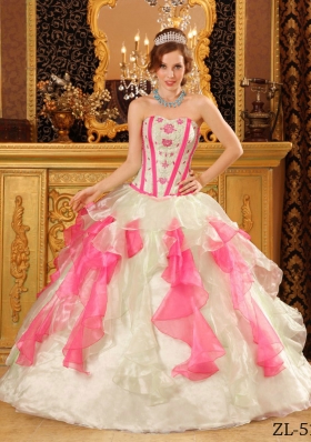 Exclusive Multi-Color Puffy Sweetheart Appliques Quinceanera Dresses for 2014