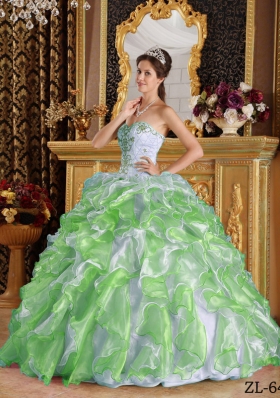 Puffy Sweetheart Appliques 2014 Quinceanera Gown for 2014