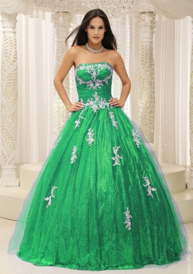 2014 Wonderful Princess Quinceanera Dresses with Appliques Paillette Over Skirt Tulle
