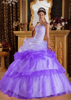 Romantic Puffy One Shoulder Appliques and Beading Quinceanera Dresses for 2014