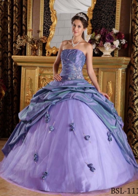 Elegant Puffy Strapless 2014 Beading Quinceanera Dresses with Pick-ups