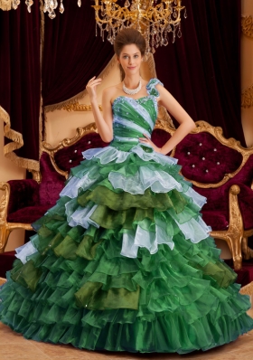 Perfect Princess One Shoulder Quinceanera Dresses with Ruffles