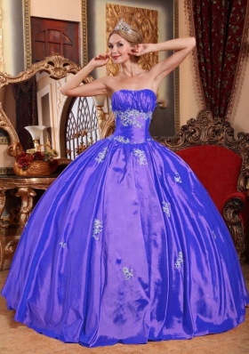 Ball Gown Strapless Appliques Dress For Quinceaneras for 2014