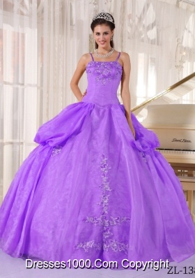 Ball Gown Spaghetti Straps Appliques and Pick-ups Quinceanera Dress 219.69