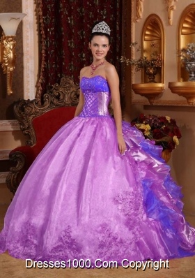 Ball Gown Strapless Embroidery and Ruffles Quinceanera Dresses Gowns