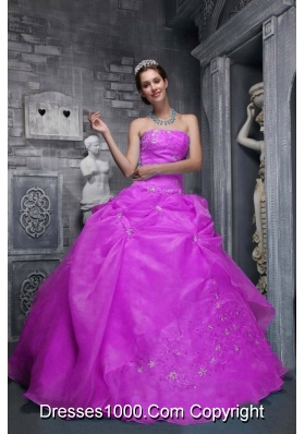 Beautiful Strapless Organza Appliques Decorate Sweet Sixteen Dresses